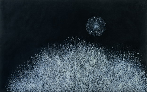 Kathrin Harder aus: Sine loco et anno (I/8)", 2008, Öl auf Papier, 100 x 160 cm